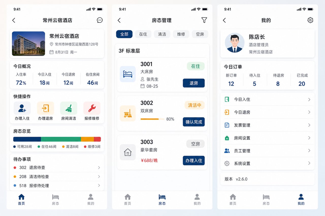 酒店房态管理小程序开发案例：从手工房态表到实时同步