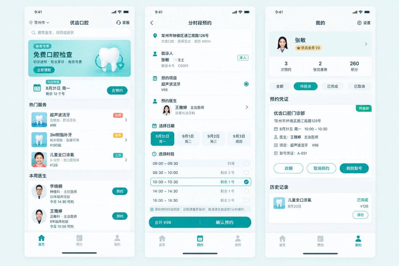 口腔诊所分时段预约小程序开发案例：从电话排队到手机选号