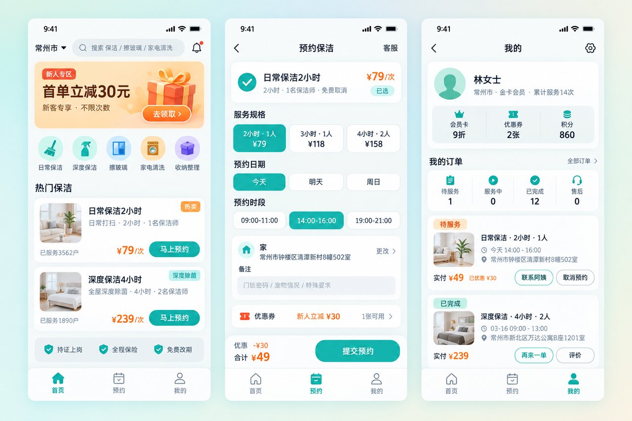 家政保洁上门预约小程序开发案例：从手工排班到在线预约