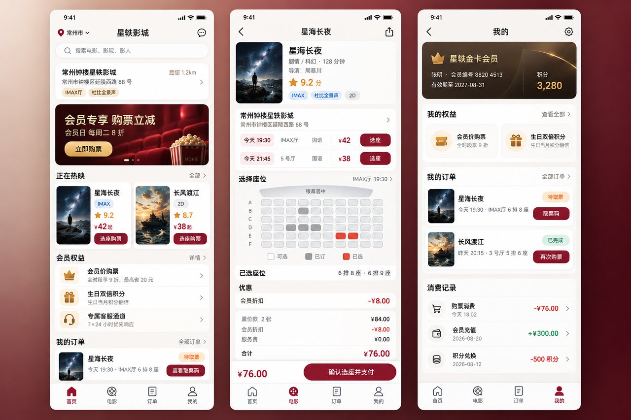 电影院会员购票小程序开发案例:从柜台排长队到会员自助选座