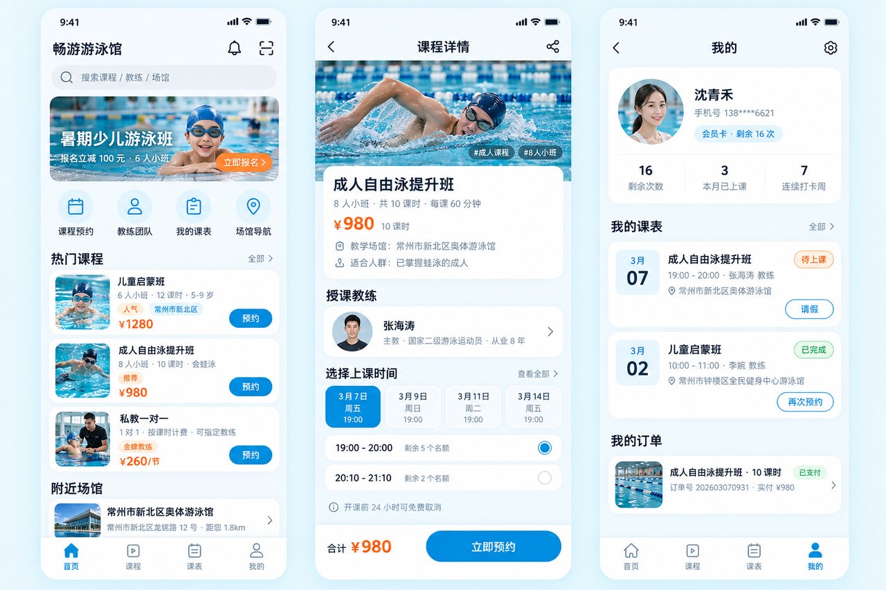 游泳馆课程预约小程序开发案例:从微信群接龙到班次自动排课