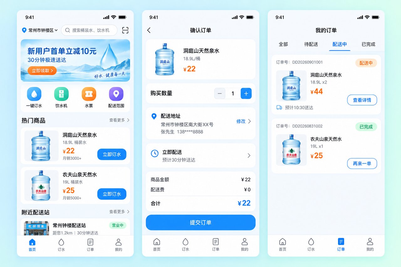 桶装水配送站订水小程序开发案例:从电话记单到按片区自动排线