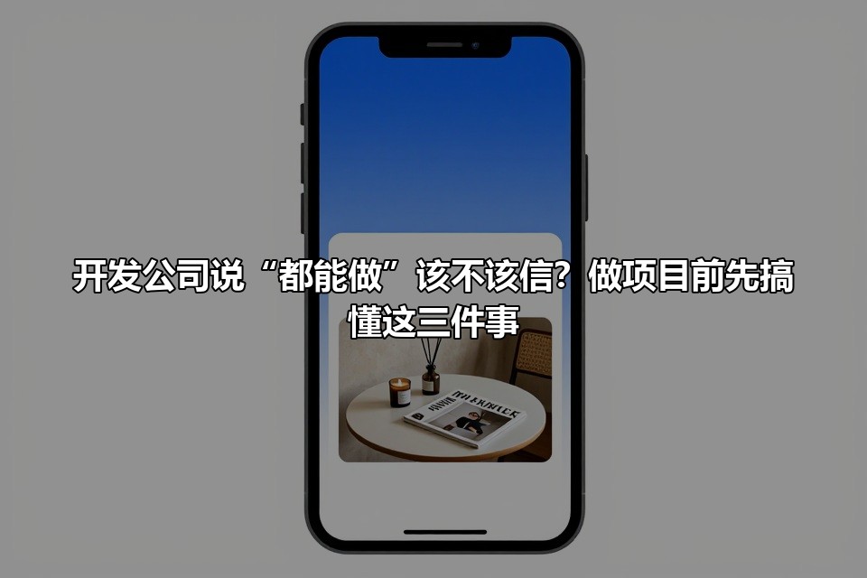 开发公司说“都能做”该不该信?做项目前先搞懂这三件事