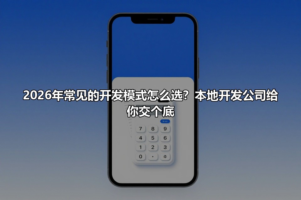 2026年常见的开发模式怎么选？本地开发公司给你交个底