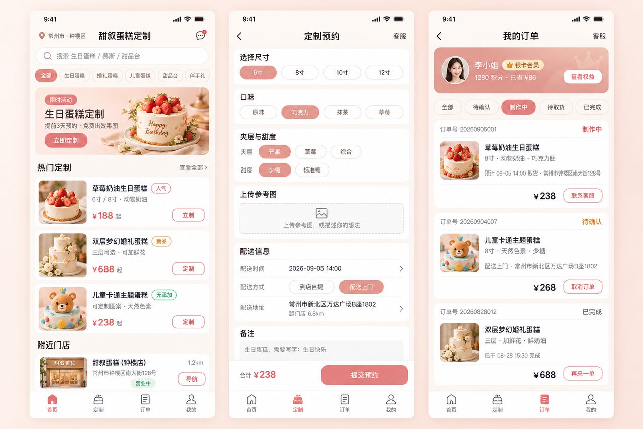 蛋糕店小程序开发案例：从微信接单到定制预约自动排期