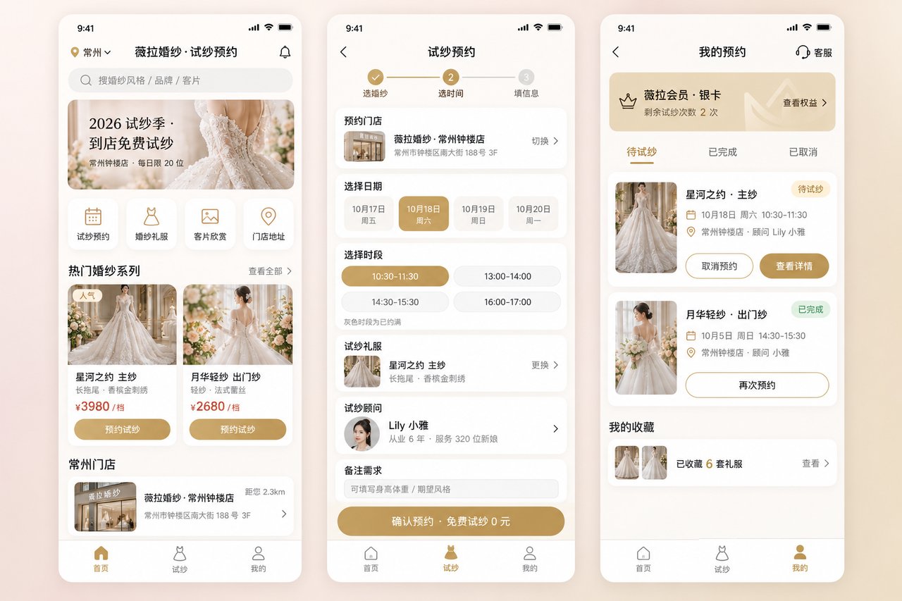 婚纱店试纱预约小程序开发案例:从微信私聊排期到档期自动分配