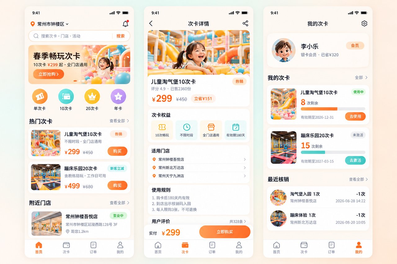 儿童乐园次卡小程序开发案例:从纸质卡片到扫码核销