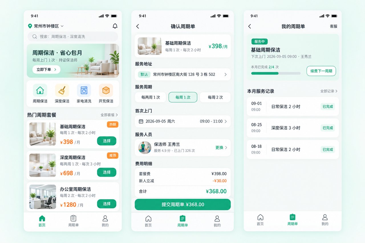保洁公司周期单小程序开发案例:从手写派单到系统自动生成周期任务