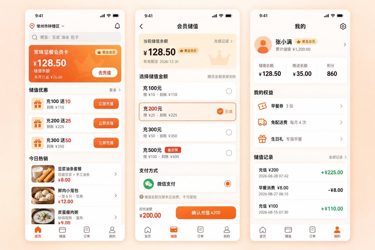 早餐店会员储值小程序开发案例:从手写充值卡到跨店余额自动核销